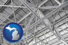 michigan map icon and a prefabricated ceiling