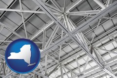 new-york map icon and a prefabricated ceiling